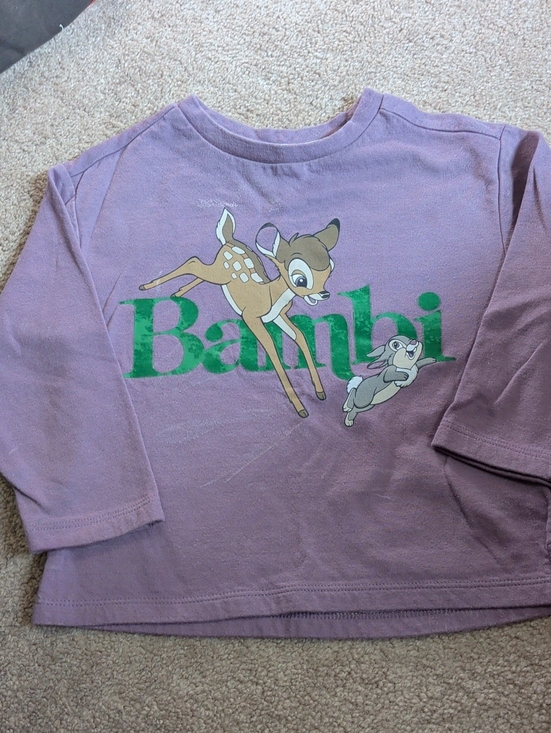 Disney Other - Bambi & Thumper Long-Sleeve Sweat Tee, Special Edition Collab Disney X baby Gap